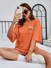 Floral Print Drop Shoulder Tee Graphic Tees Women Tops